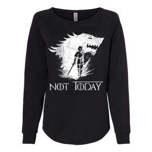 Not Today Arya Wolf Womens California Wash Sweatshirt