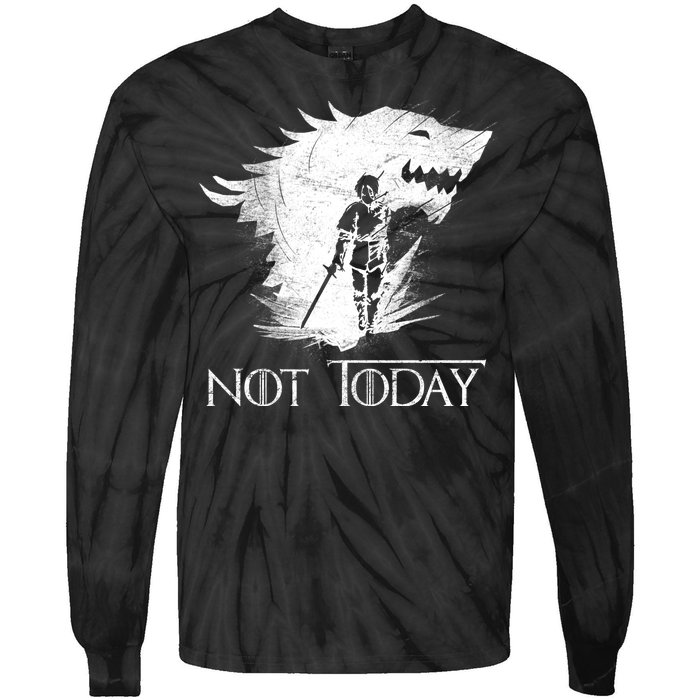 Not Today Arya Wolf Tie-Dye Long Sleeve Shirt