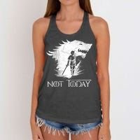 Not Today Arya Wolf Women's Knotted Racerback Tank