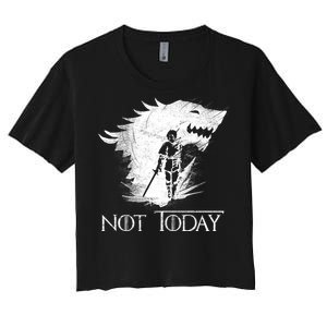 Not Today Arya Wolf Women's Crop Top Tee