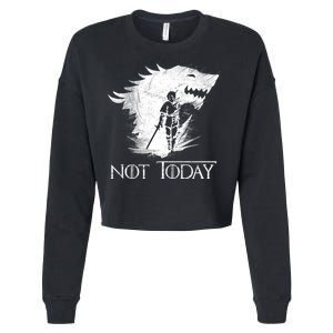 Not Today Arya Wolf Cropped Pullover Crew