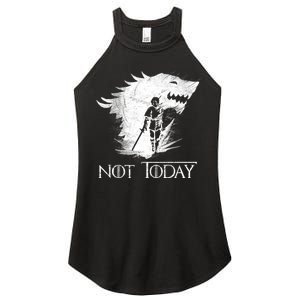 Not Today Arya Wolf Women's Perfect Tri Rocker Tank