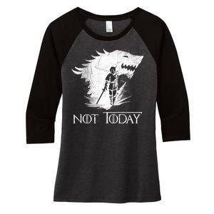 Not Today Arya Wolf Women's Tri-Blend 3/4-Sleeve Raglan Shirt