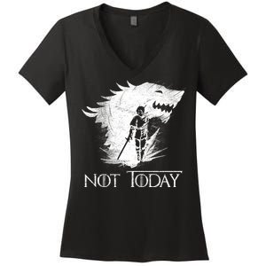 Not Today Arya Wolf Women's V-Neck T-Shirt