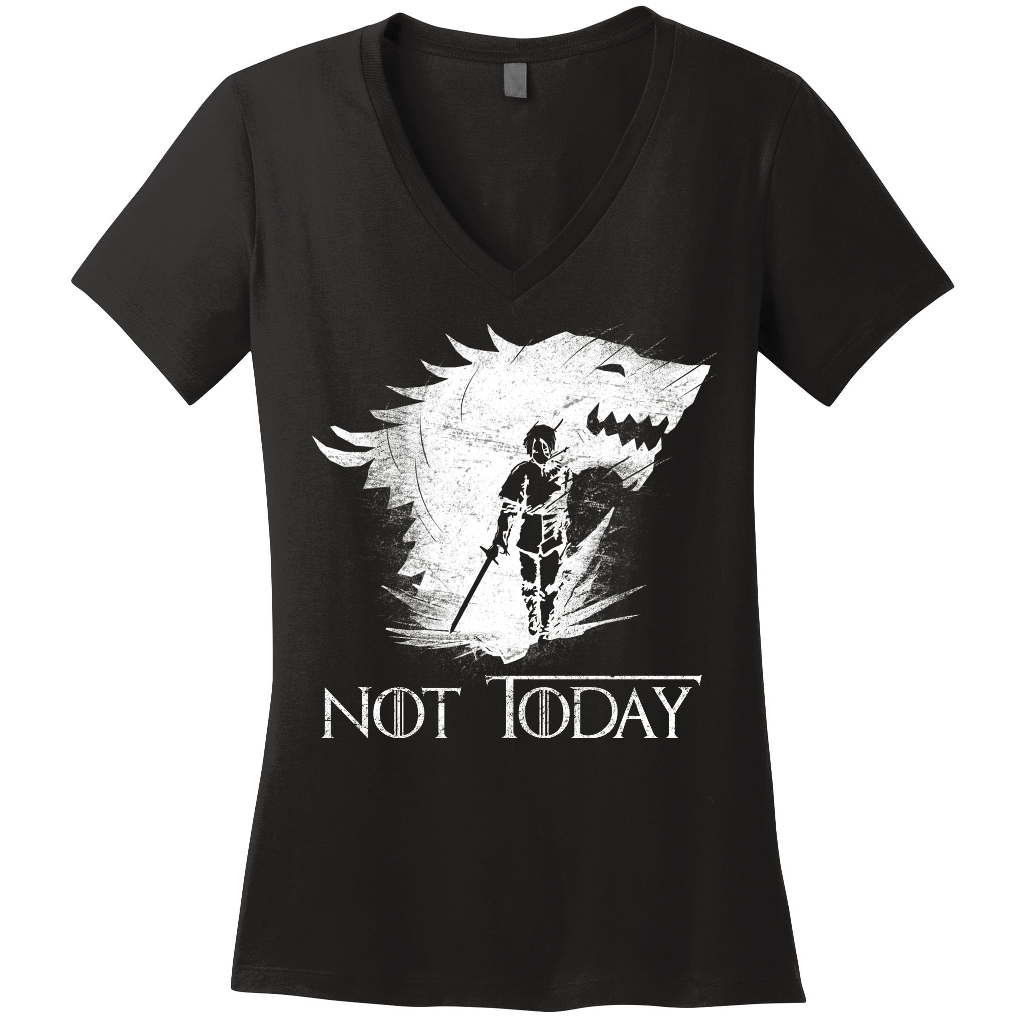 Not Today Arya Wolf Women's V-Neck T-Shirt