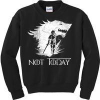 Not Today Arya Wolf Kids Sweatshirt