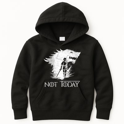 Not Today Arya Wolf Kids Hoodie