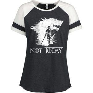 Not Today Arya Wolf Enza Ladies Jersey Colorblock Tee