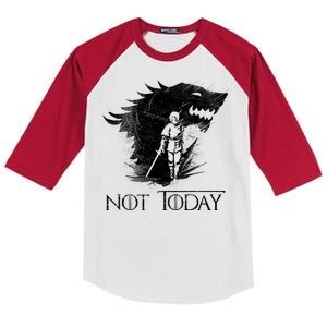 Not Today Arya Wolf Kids Colorblock Raglan Jersey