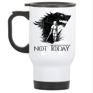 Not Today Arya Wolf Stainless Steel Travel Mug