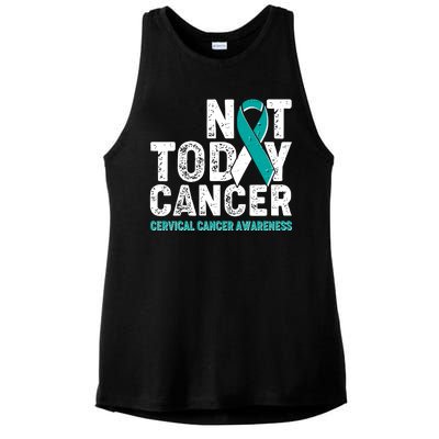 Not Today Cancer Cervical Cancer Awareness Ladies PosiCharge Tri-Blend Wicking Tank