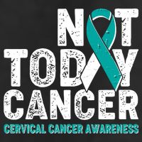 Not Today Cancer Cervical Cancer Awareness 7 Panel Mesh Trucker Snapback Hat