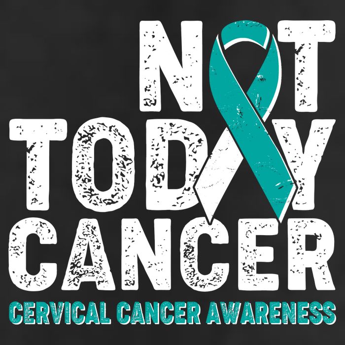 Not Today Cancer Cervical Cancer Awareness 7 Panel Mesh Trucker Snapback Hat