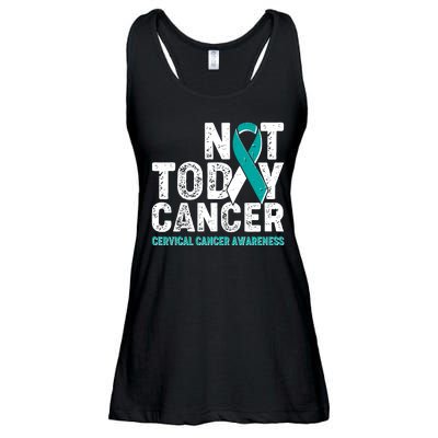 Not Today Cancer Cervical Cancer Awareness Ladies Essential Flowy Tank