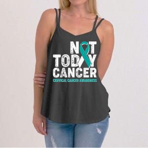 Not Today Cancer Cervical Cancer Awareness Women's Strappy Tank