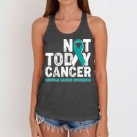 Not Today Cancer Cervical Cancer Awareness Women's Knotted Racerback Tank