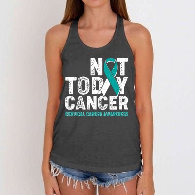 Not Today Cancer Cervical Cancer Awareness Women's Knotted Racerback Tank