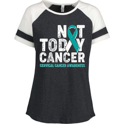 Not Today Cancer Cervical Cancer Awareness Enza Ladies Jersey Colorblock Tee