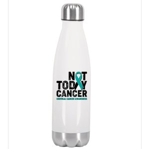 Not Today Cancer Cervical Cancer Awareness Stainless Steel Insulated Water Bottle