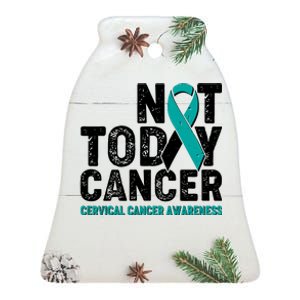 Not Today Cancer Cervical Cancer Awareness Ceramic Bell Ornament