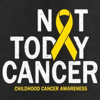 Not Today Cancer Childhood Awareness 7 Panel Mesh Trucker Snapback Hat
