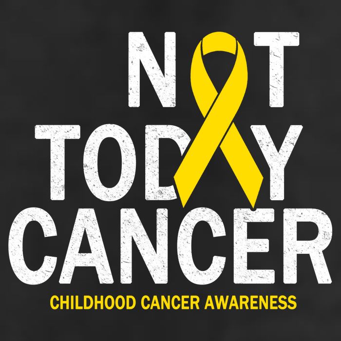 Not Today Cancer Childhood Awareness 7 Panel Mesh Trucker Snapback Hat