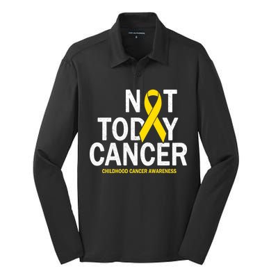 Not Today Cancer Childhood Awareness Silk Touch Performance Long Sleeve Polo