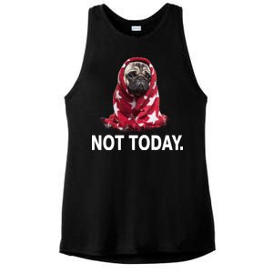 Not Today Funny Pug Ladies PosiCharge Tri-Blend Wicking Tank