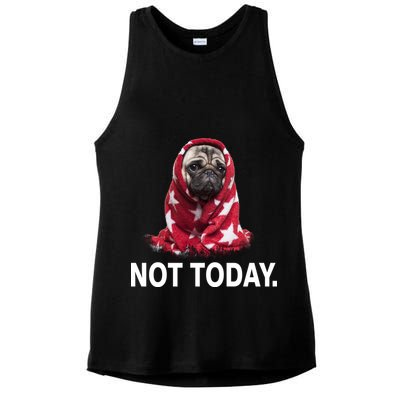 Not Today Funny Pug Ladies PosiCharge Tri-Blend Wicking Tank