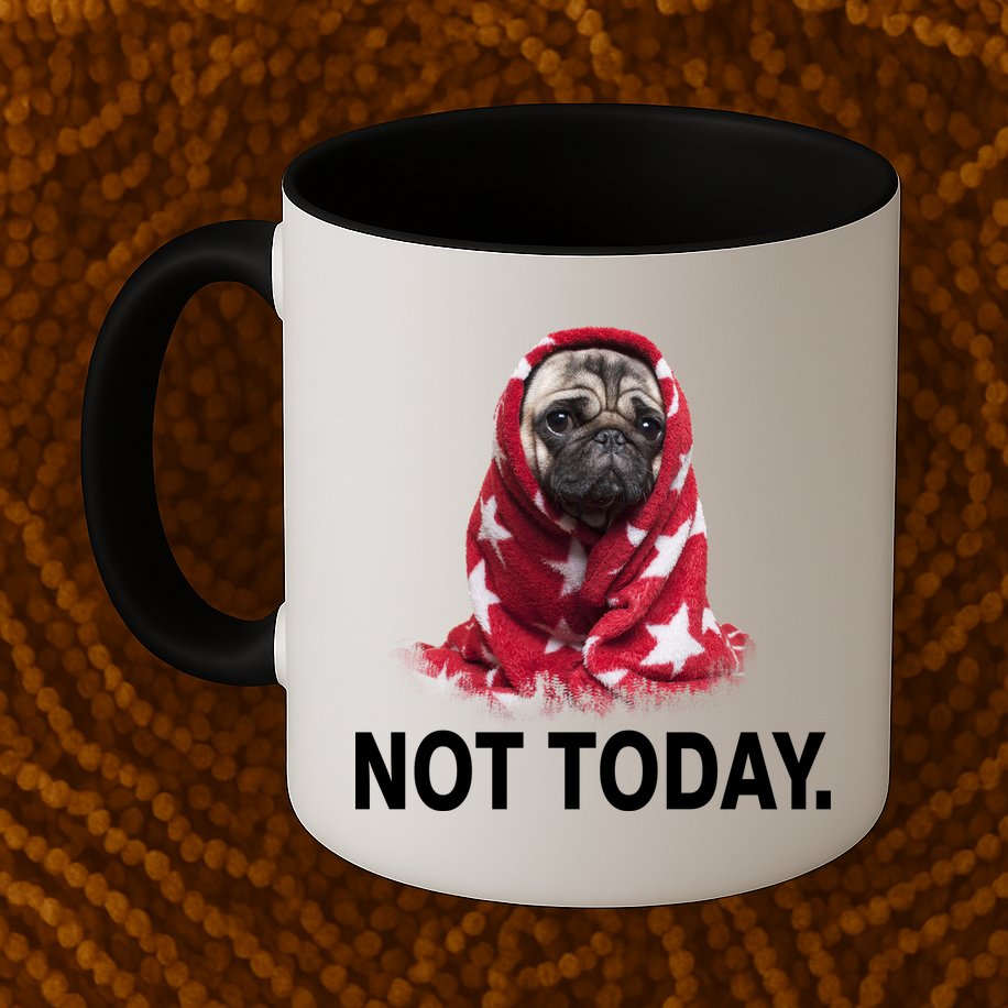 Not Today Funny Pug Mug