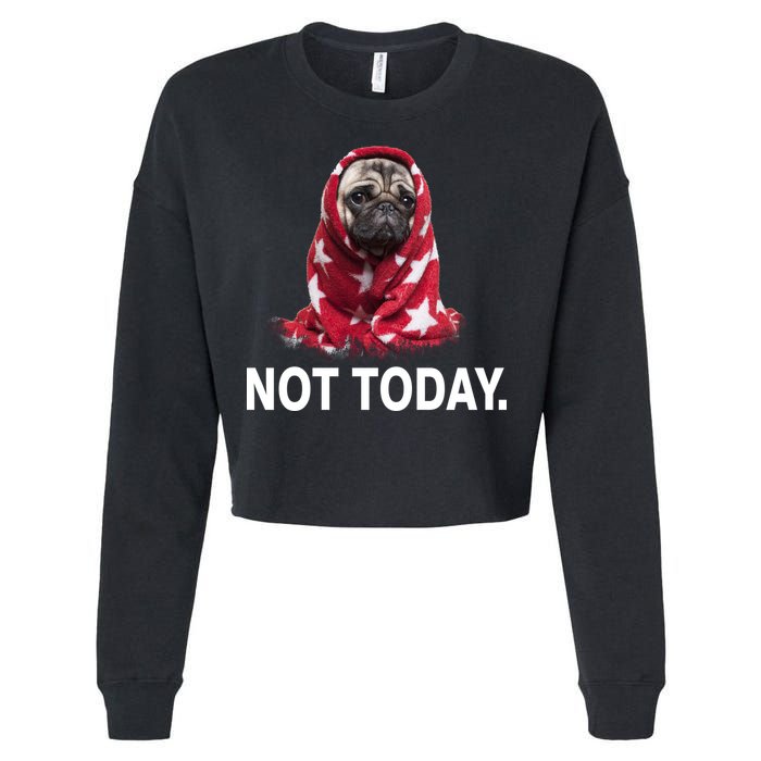Not Today Funny Pug Cropped Pullover Crew