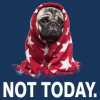 Not Today Funny Pug Drawstring Bag
