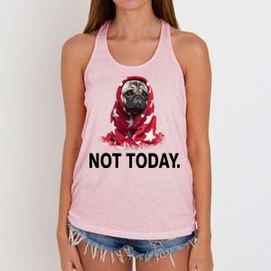 Not Today Funny Pug Women's Knotted Racerback Tank