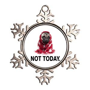 Not Today Funny Pug Metallic Star Ornament