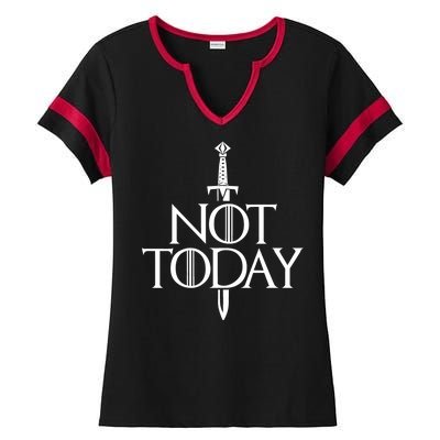  Not Today God Of Death Ladies Halftime Notch Neck Tee