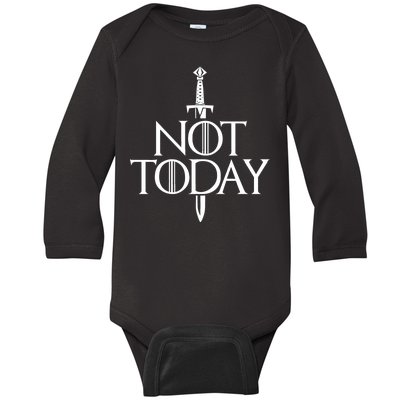  Not Today God Of Death Baby Long Sleeve Bodysuit