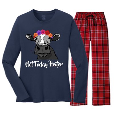 Not Today Heifer Women's Long Sleeve Flannel Pajama Set 