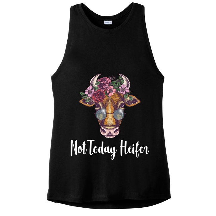 Not Today Heifer Funny Ladies PosiCharge Tri-Blend Wicking Tank