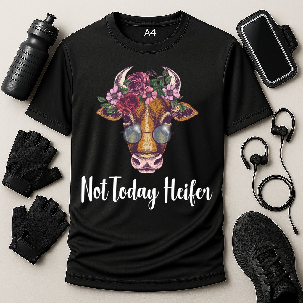Not Today Heifer Funny Cooling Performance Crew T-Shirt