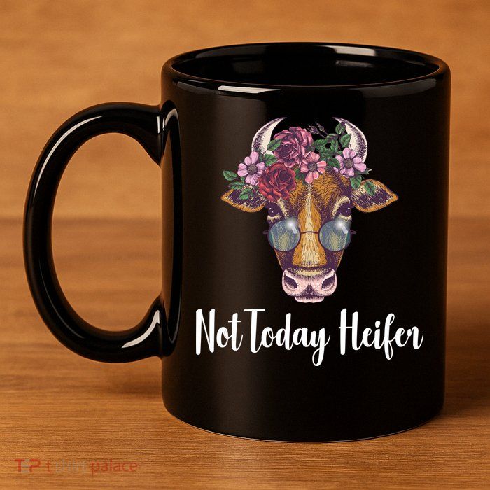 Not Today Heifer Funny 11oz C Handle Ceramic Mug