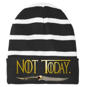 Not Today Limited Edition Striped Beanie with Solid Band