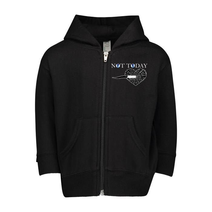 Not Today Night King Slayer Toddler Zip Fleece Hoodie