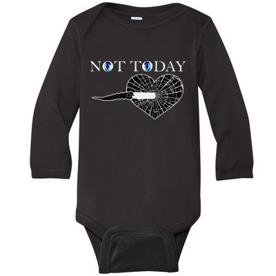 Not Today Night King Slayer Baby Long Sleeve Bodysuit