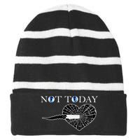 Not Today Night King Slayer Striped Beanie with Solid Band