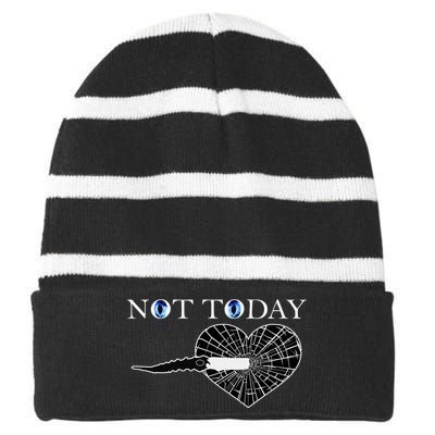 Not Today Night King Slayer Striped Beanie with Solid Band