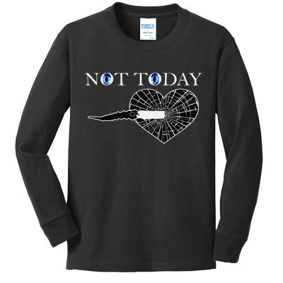 Not Today Night King Slayer Kids Long Sleeve Shirt