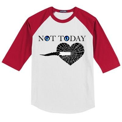 Not Today Night King Slayer Kids Colorblock Raglan Jersey