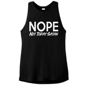 Not Today Satan Ladies PosiCharge Tri-Blend Wicking Tank