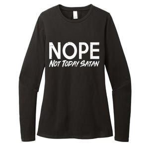 Not Today Satan Womens CVC Long Sleeve Shirt