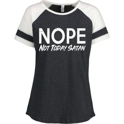 Not Today Satan Enza Ladies Jersey Colorblock Tee